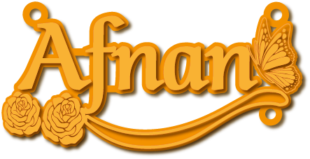 Afnan · تصميم خط عربي ومجوهرات ليزر · مسار مغلق للفايبر ليزر · Gold Name - اسمك ذهب