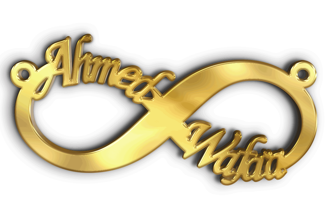 Wafaa Ahmed · تصميم خط عربي ومجوهرات ليزر · مسار مغلق للفايبر ليزر · Gold Name - اسمك ذهب