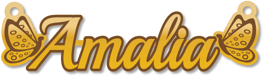 Amalia · تصميم خط عربي ومجوهرات ليزر · مسار مغلق للفايبر ليزر · Gold Name - اسمك ذهب