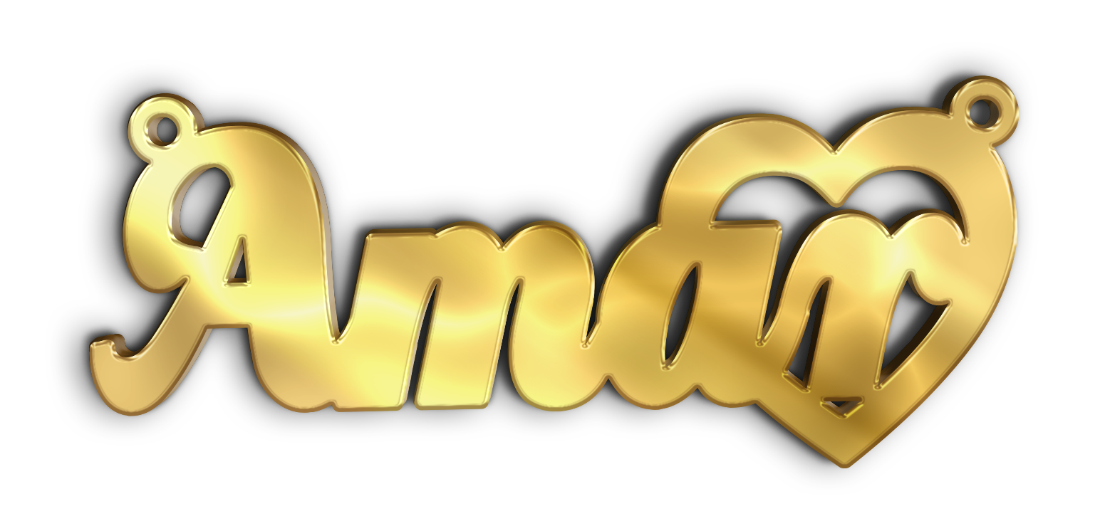 Amar · Arabic Calligraphy Laser Jewelry CAD · Closed Vector Path for Fiber Laser · Gold Name