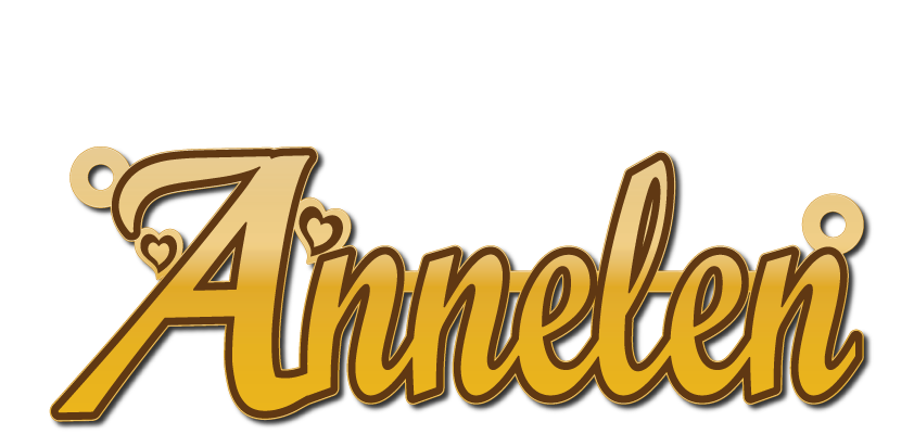 Annelen · Arabic Calligraphy Laser Jewelry CAD · Closed Vector Path for Fiber Laser · Gold Name