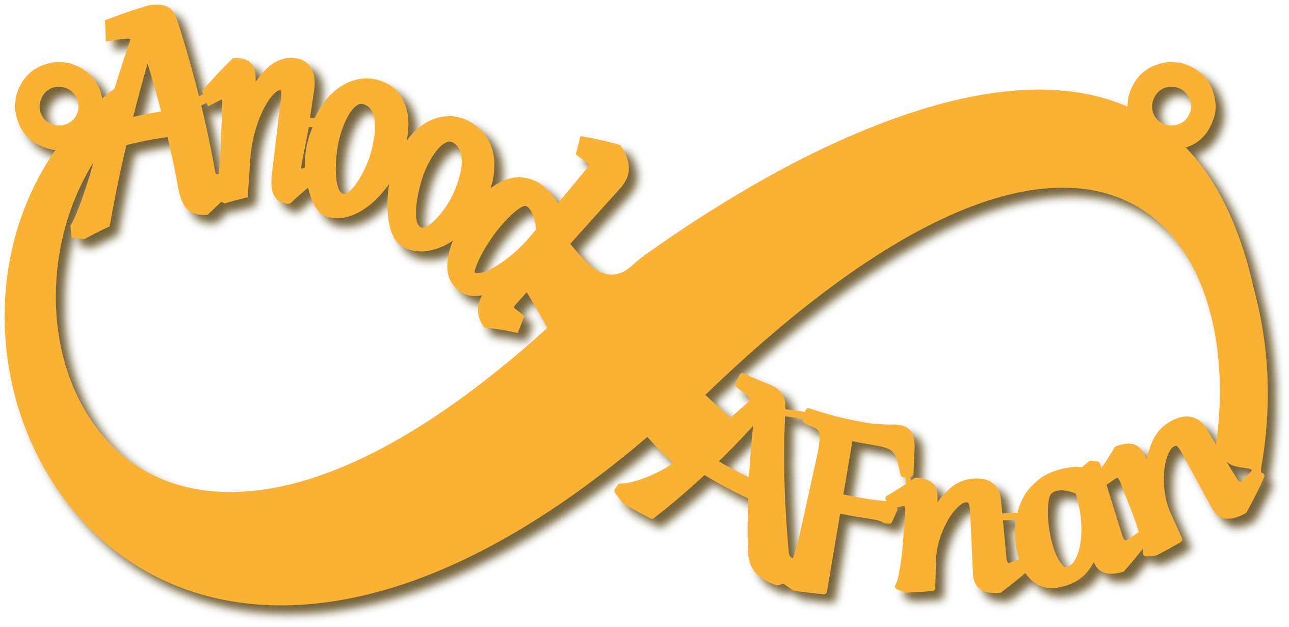 Anood Afnan · Arabic Calligraphy Laser Jewelry CAD · Closed Vector Path for Fiber Laser · Gold Name