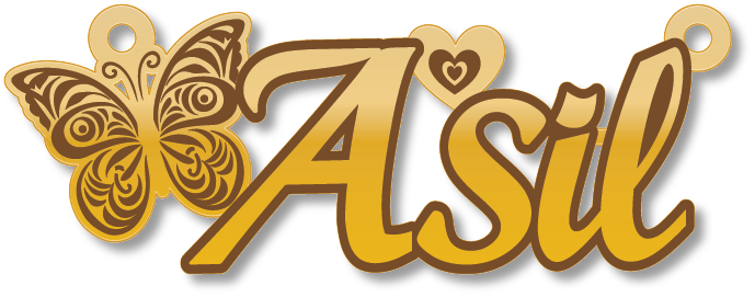 Asil · Arabic Calligraphy Laser Jewelry CAD · Closed Vector Path for Fiber Laser · Gold Name