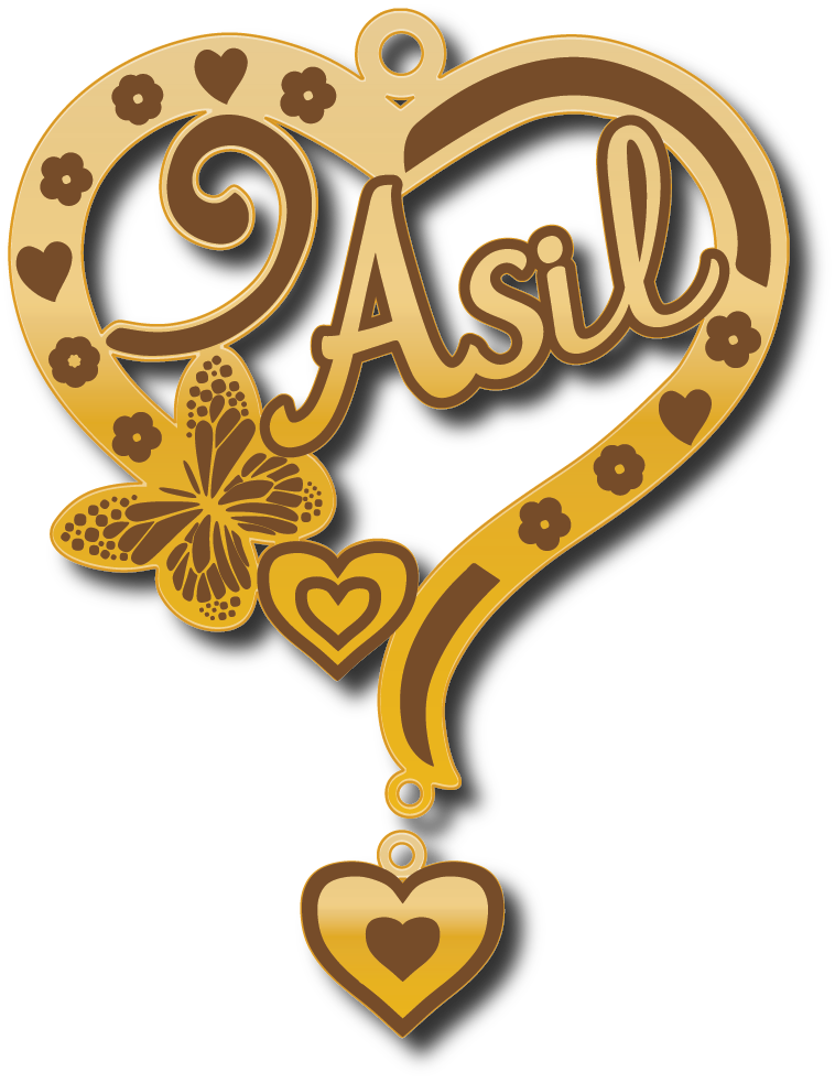 Asil · Arabic Calligraphy Laser Jewelry CAD · Closed Vector Path for Fiber Laser · Gold Name