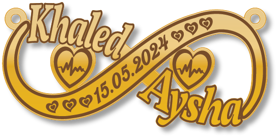 Aysha Khaled · Arabic Calligraphy Laser Jewelry CAD · Closed Vector Path for Fiber Laser · Gold Name