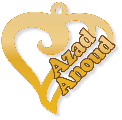 Azad Anoud · Arabic Calligraphy Laser Jewelry CAD · Closed Vector Path for Fiber Laser · Gold Name