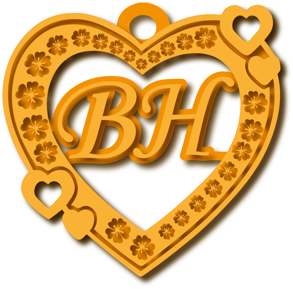 B H · تصميم خط عربي ومجوهرات ليزر · مسار مغلق للفايبر ليزر · Gold Name - اسمك ذهب