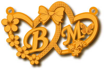 B M · تصميم خط عربي ومجوهرات ليزر · مسار مغلق للفايبر ليزر · Gold Name - اسمك ذهب