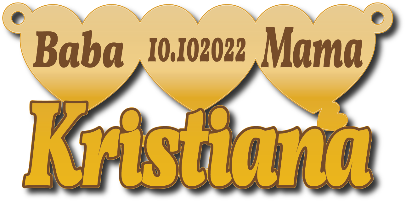 Baba Mama Kristiana · تصميم خط عربي ومجوهرات ليزر · مسار مغلق للفايبر ليزر · Gold Name - اسمك ذهب