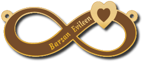 Barzan Evileen انفنتي وقلب · تصميم خط عربي ومجوهرات ليزر · مسار مغلق للفايبر ليزر · Gold Name - اسمك ذهب