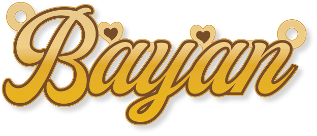 Bayan بيان · Arabic Calligraphy Laser Jewelry CAD · Closed Vector Path for Fiber Laser · Gold Name