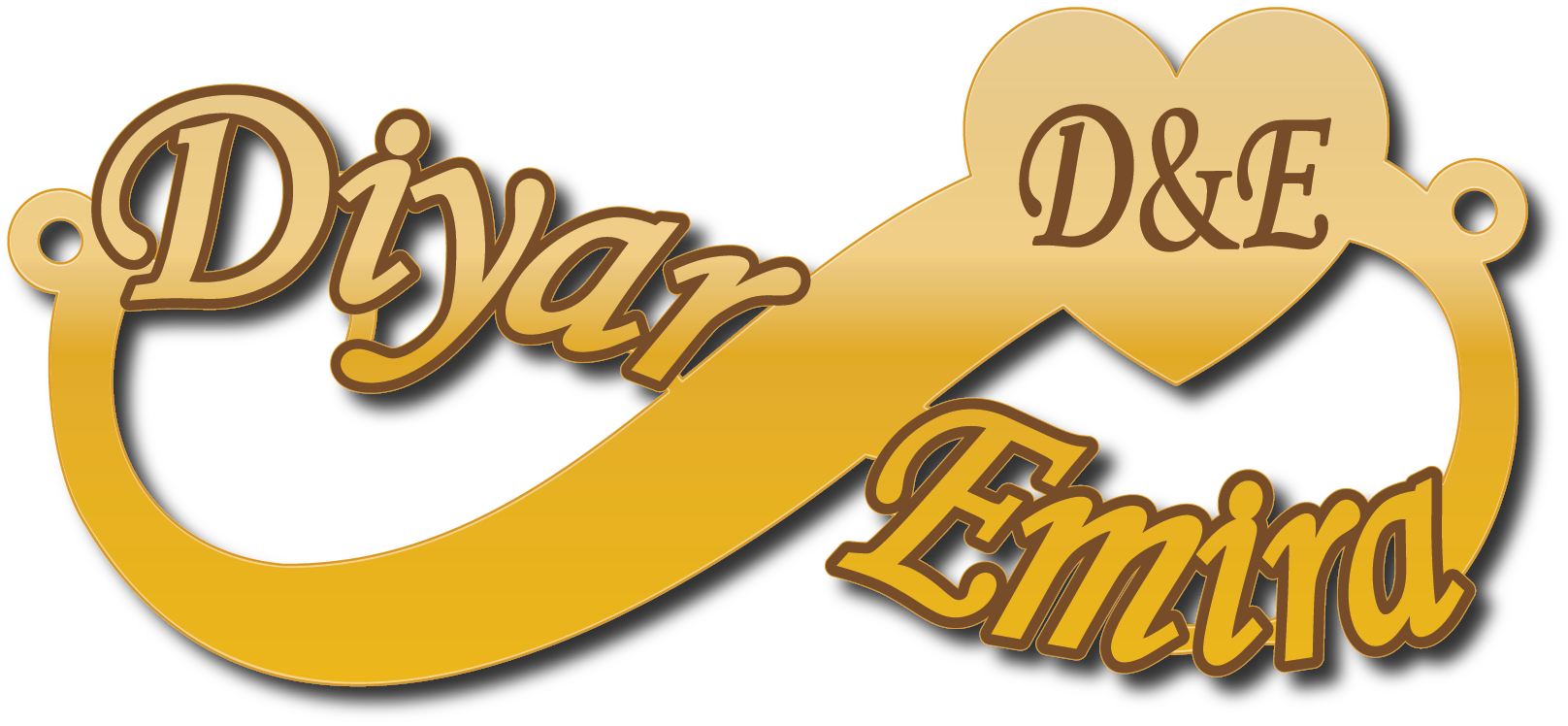Diyar Emira · تصميم خط عربي ومجوهرات ليزر · مسار مغلق للفايبر ليزر · Gold Name - اسمك ذهب