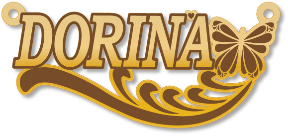 DORINA · تصميم خط عربي ومجوهرات ليزر · مسار مغلق للفايبر ليزر · Gold Name - اسمك ذهب