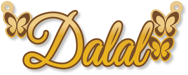 Dalal دلال · تصميم خط عربي ومجوهرات ليزر · مسار مغلق للفايبر ليزر · Gold Name - اسمك ذهب