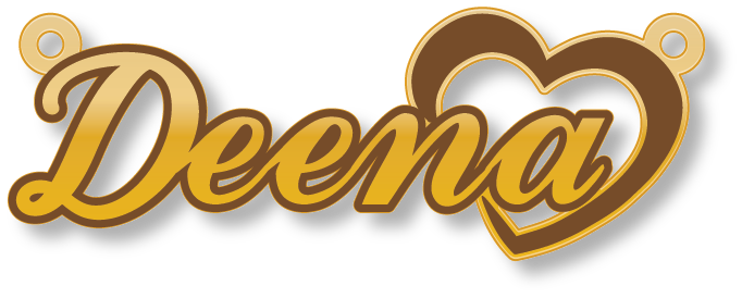 Deena دينا · تصميم خط عربي ومجوهرات ليزر · مسار مغلق للفايبر ليزر · Gold Name - اسمك ذهب