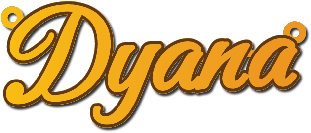Dyana · Arabic Calligraphy Laser Jewelry CAD · Closed Vector Path for Fiber Laser · Gold Name