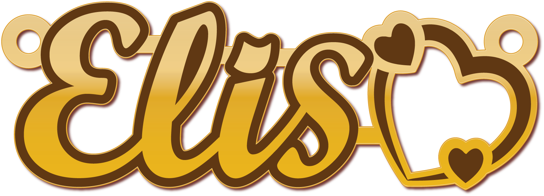 Elis · Arabic Calligraphy Laser Jewelry CAD · Closed Vector Path for Fiber Laser · Gold Name