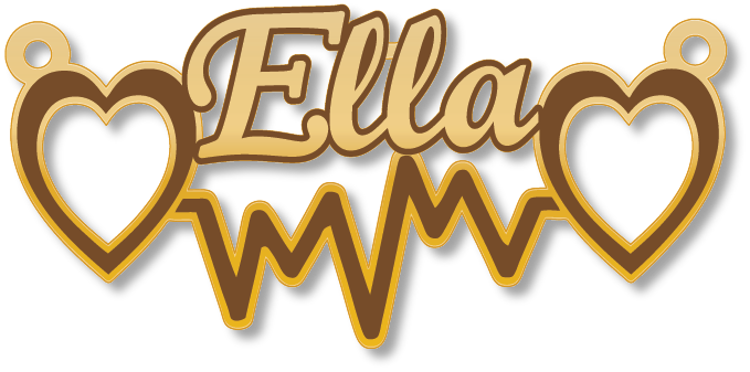 Ella · تصميم خط عربي ومجوهرات ليزر · مسار مغلق للفايبر ليزر · Gold Name - اسمك ذهب