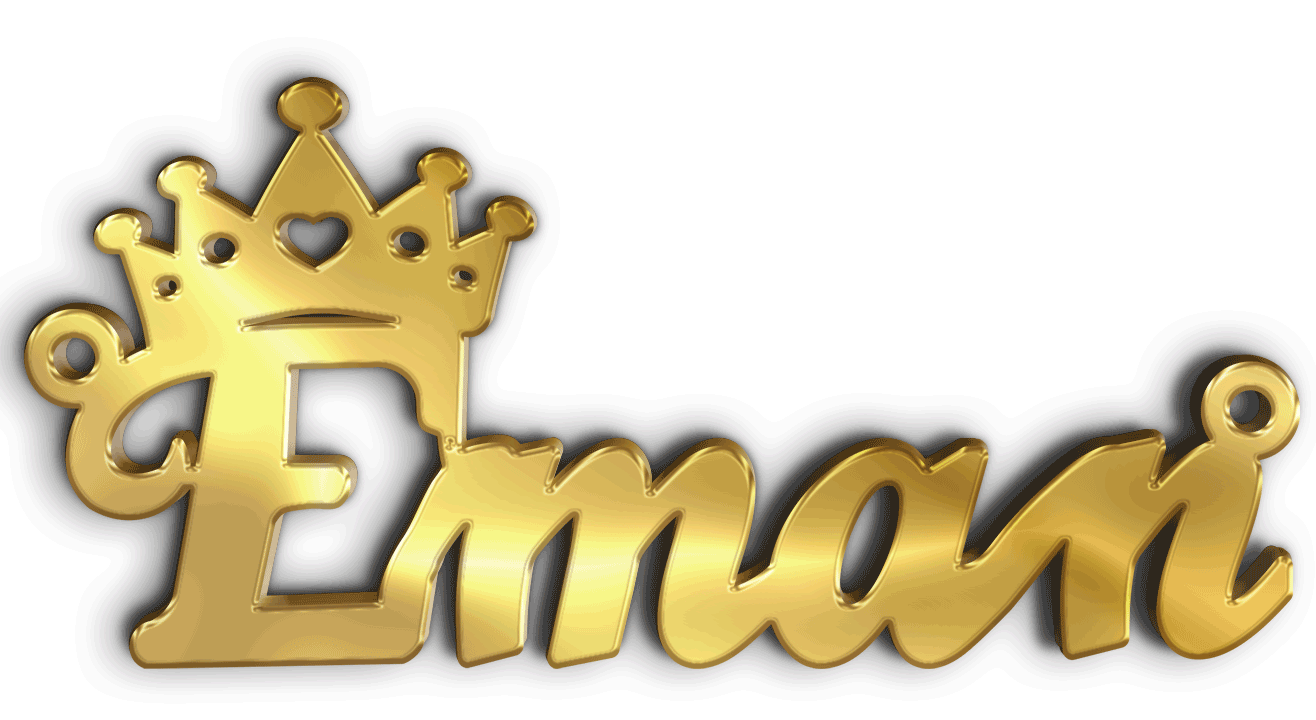 ايمان Eman · تصميم خط عربي ومجوهرات ليزر · مسار مغلق للفايبر ليزر · Gold Name - اسمك ذهب