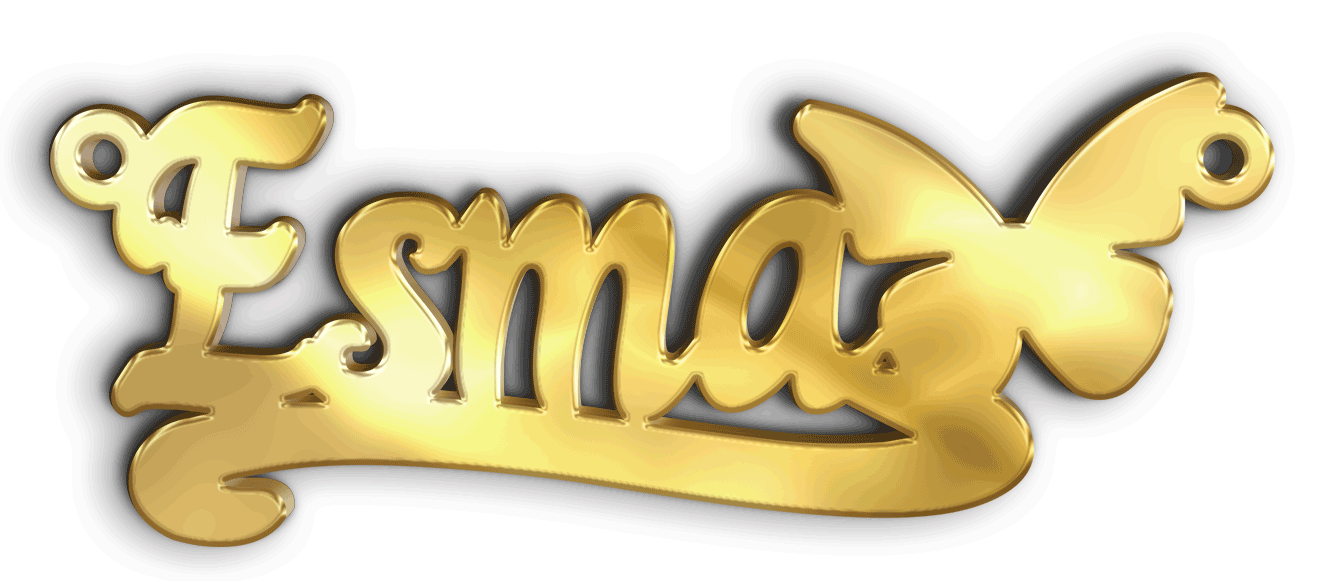 Esma · Arabic Calligraphy Laser Jewelry CAD · Closed Vector Path for Fiber Laser · Gold Name
