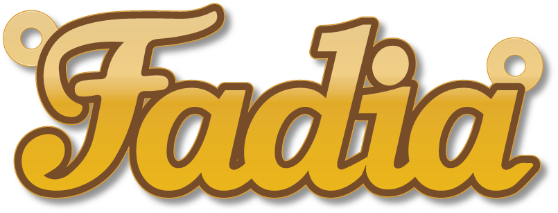 Fadia · تصميم خط عربي ومجوهرات ليزر · مسار مغلق للفايبر ليزر · Gold Name - اسمك ذهب