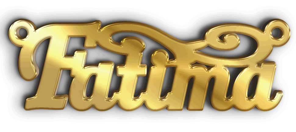 Fatima · Arabic Calligraphy Laser Jewelry CAD · Closed Vector Path for Fiber Laser · Gold Name