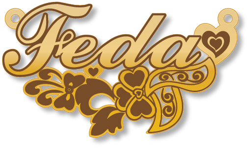 فداء Feda · تصميم خط عربي ومجوهرات ليزر · مسار مغلق للفايبر ليزر · Gold Name - اسمك ذهب