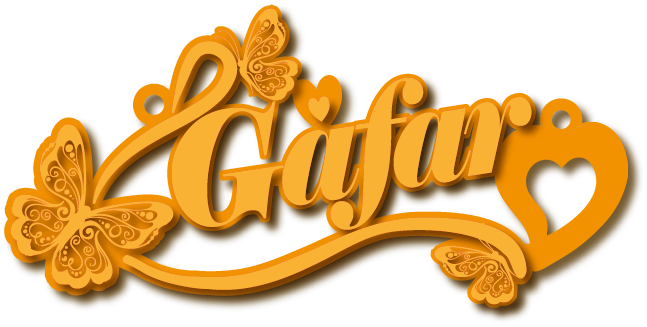 Gafar · تصميم خط عربي ومجوهرات ليزر · مسار مغلق للفايبر ليزر · Gold Name - اسمك ذهب