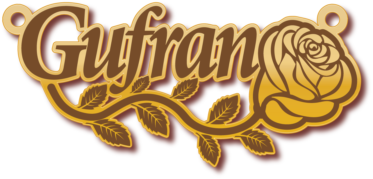 Gufran · تصميم خط عربي ومجوهرات ليزر · مسار مغلق للفايبر ليزر · Gold Name - اسمك ذهب