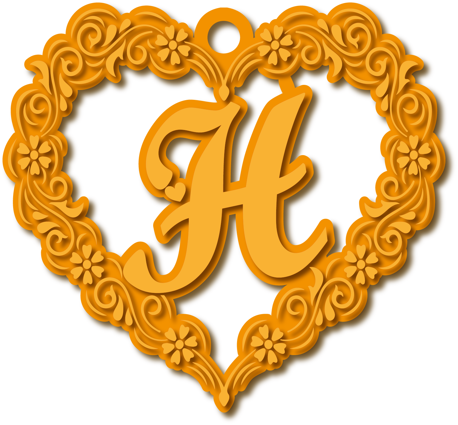H · Arabic Calligraphy Laser Jewelry CAD · Closed Vector Path for Fiber Laser · Gold Name