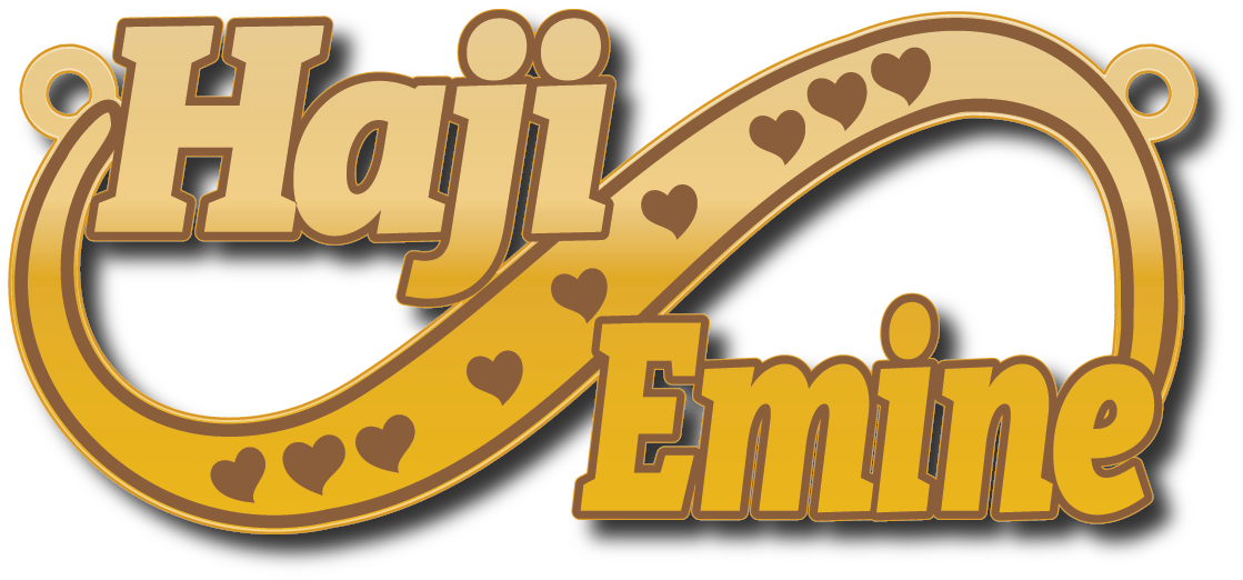 Haji Emine · Arabic Calligraphy Laser Jewelry CAD · Closed Vector Path for Fiber Laser · Gold Name