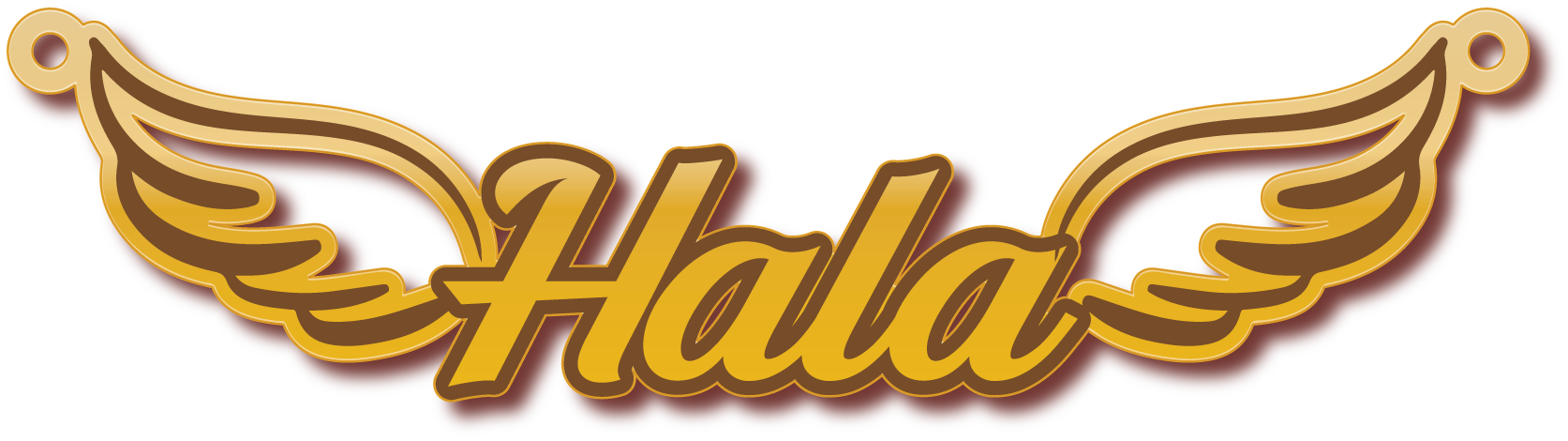 Halaبجناحات · تصميم خط عربي ومجوهرات ليزر · مسار مغلق للفايبر ليزر · Gold Name - اسمك ذهب