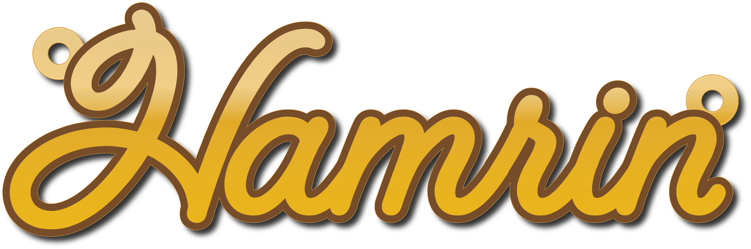 Hamrin · تصميم خط عربي ومجوهرات ليزر · مسار مغلق للفايبر ليزر · Gold Name - اسمك ذهب