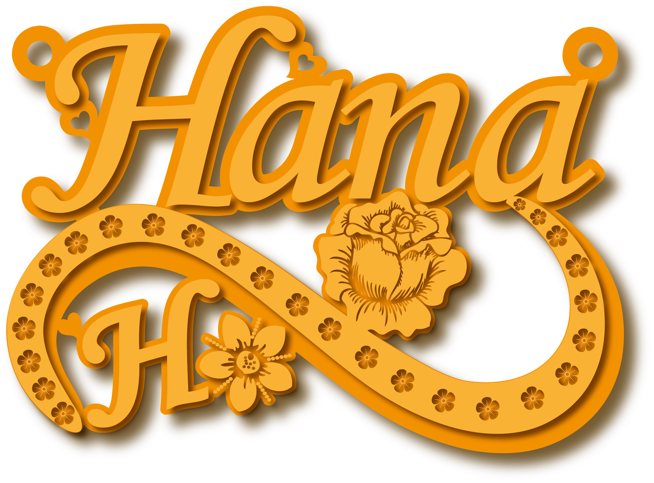 مع حرف HHana · Arabic Calligraphy Laser Jewelry CAD · Closed Vector Path for Fiber Laser · Gold Name