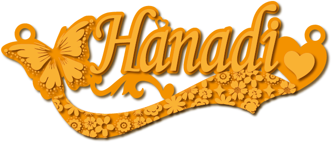 Hanadi · تصميم خط عربي ومجوهرات ليزر · مسار مغلق للفايبر ليزر · Gold Name - اسمك ذهب