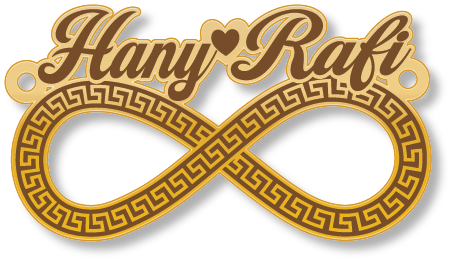 Hany ❤ Rafi️ · تصميم خط عربي ومجوهرات ليزر · مسار مغلق للفايبر ليزر · Gold Name - اسمك ذهب