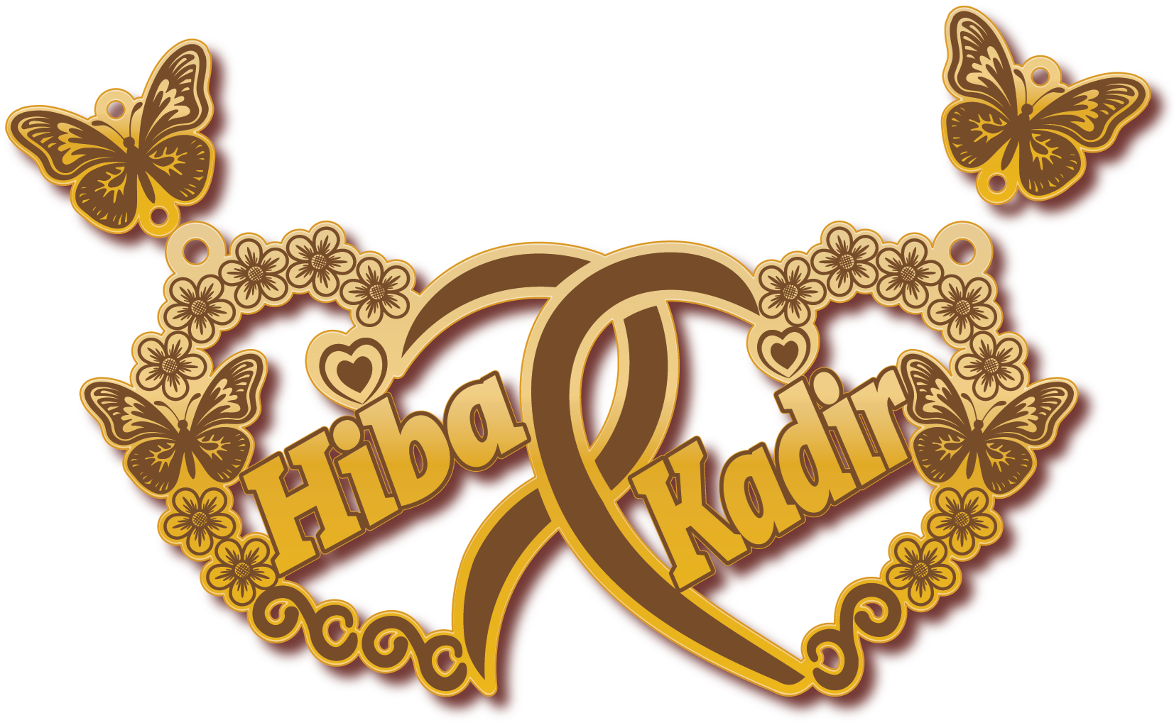 Hiba Kadir · Arabic Calligraphy Laser Jewelry CAD · Closed Vector Path for Fiber Laser · Gold Name