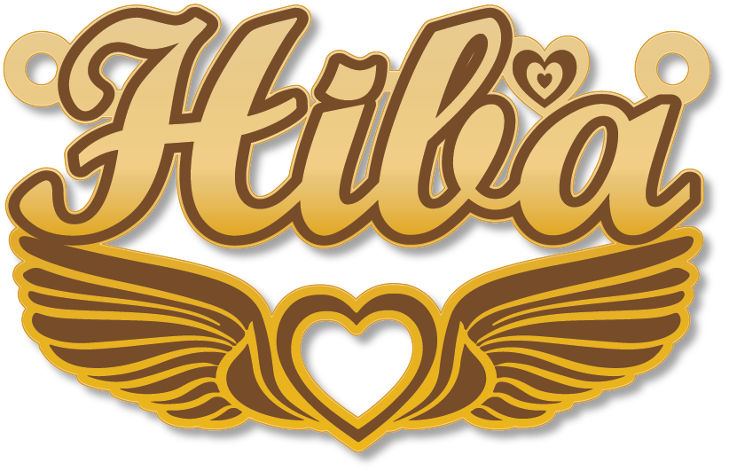 Hiba · Arabic Calligraphy Laser Jewelry CAD · Closed Vector Path for Fiber Laser · Gold Name