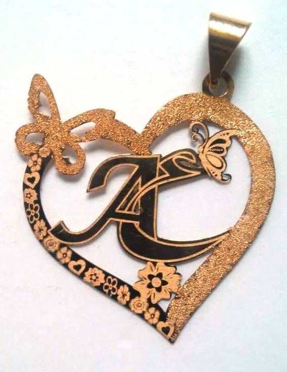 A مع حرف ع · تصميم خط عربي ومجوهرات ليزر · مسار مغلق للفايبر ليزر · Gold Name - اسمك ذهب
