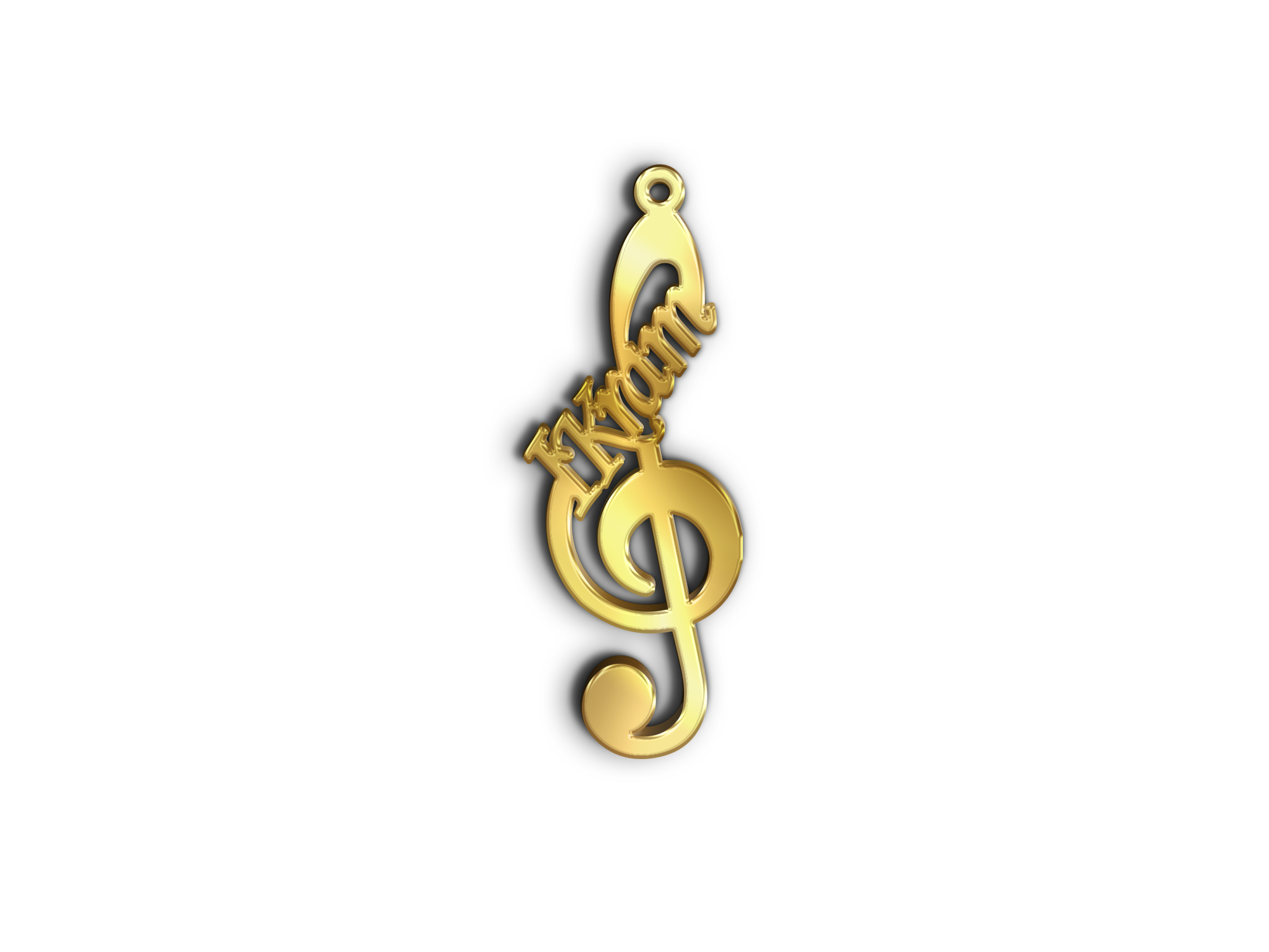 Ikram · Arabic Calligraphy Laser Jewelry CAD · Closed Vector Path for Fiber Laser · Gold Name