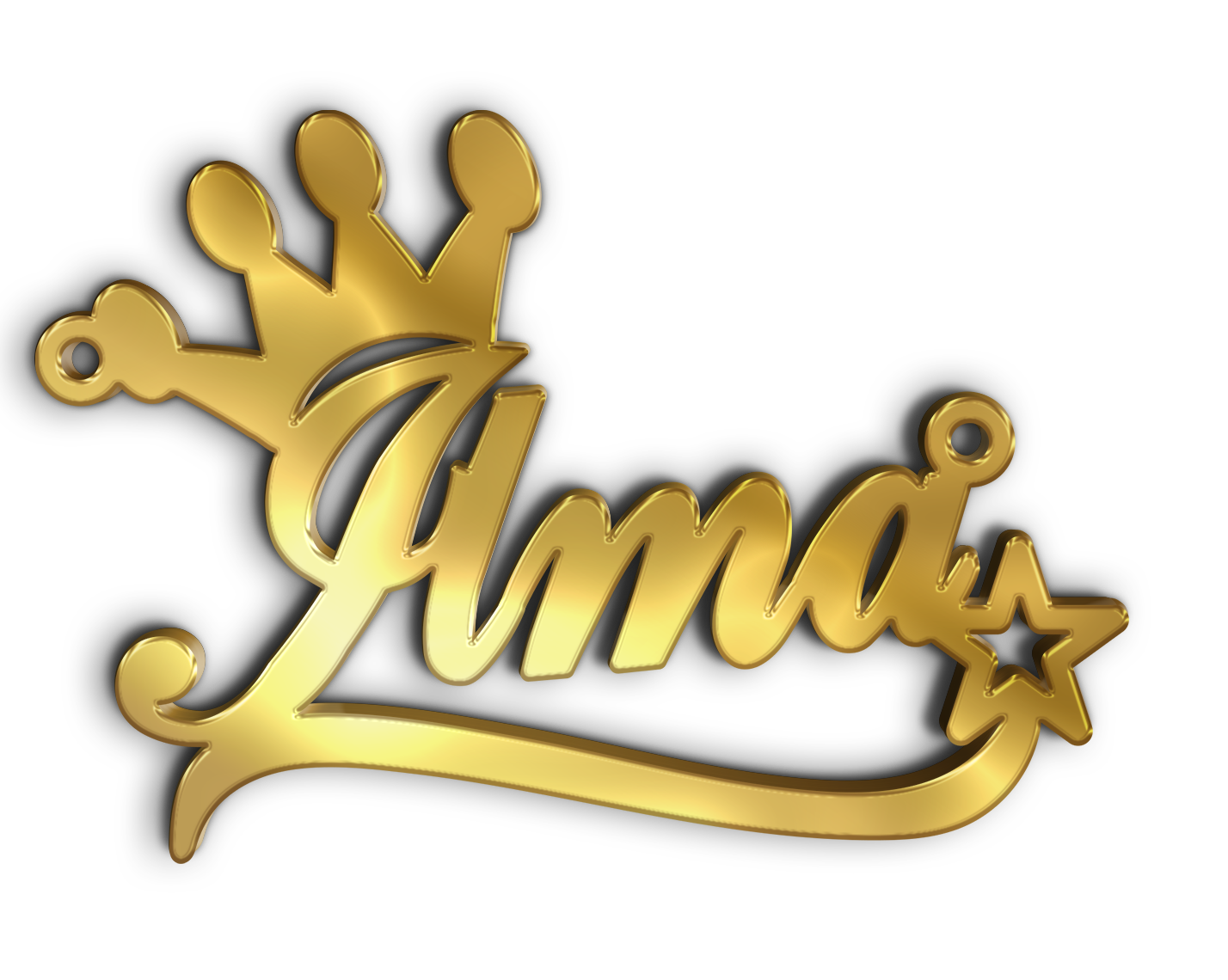 Jlma · Arabic Calligraphy Laser Jewelry CAD · Closed Vector Path for Fiber Laser · Gold Name