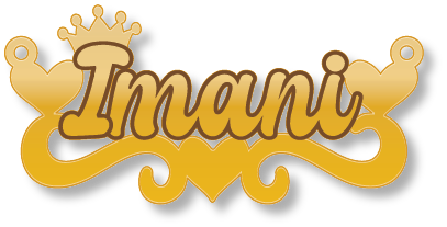 Imani · تصميم خط عربي ومجوهرات ليزر · مسار مغلق للفايبر ليزر · Gold Name - اسمك ذهب