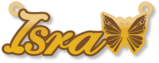 Isra · Arabic Calligraphy Laser Jewelry CAD · Closed Vector Path for Fiber Laser · Gold Name