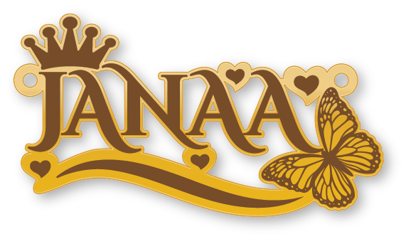 JANAA · تصميم خط عربي ومجوهرات ليزر · مسار مغلق للفايبر ليزر · Gold Name - اسمك ذهب