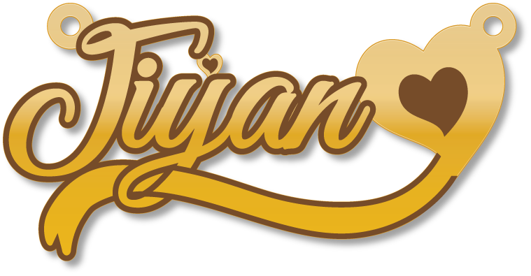 Jiyan · تصميم خط عربي ومجوهرات ليزر · مسار مغلق للفايبر ليزر · Gold Name - اسمك ذهب