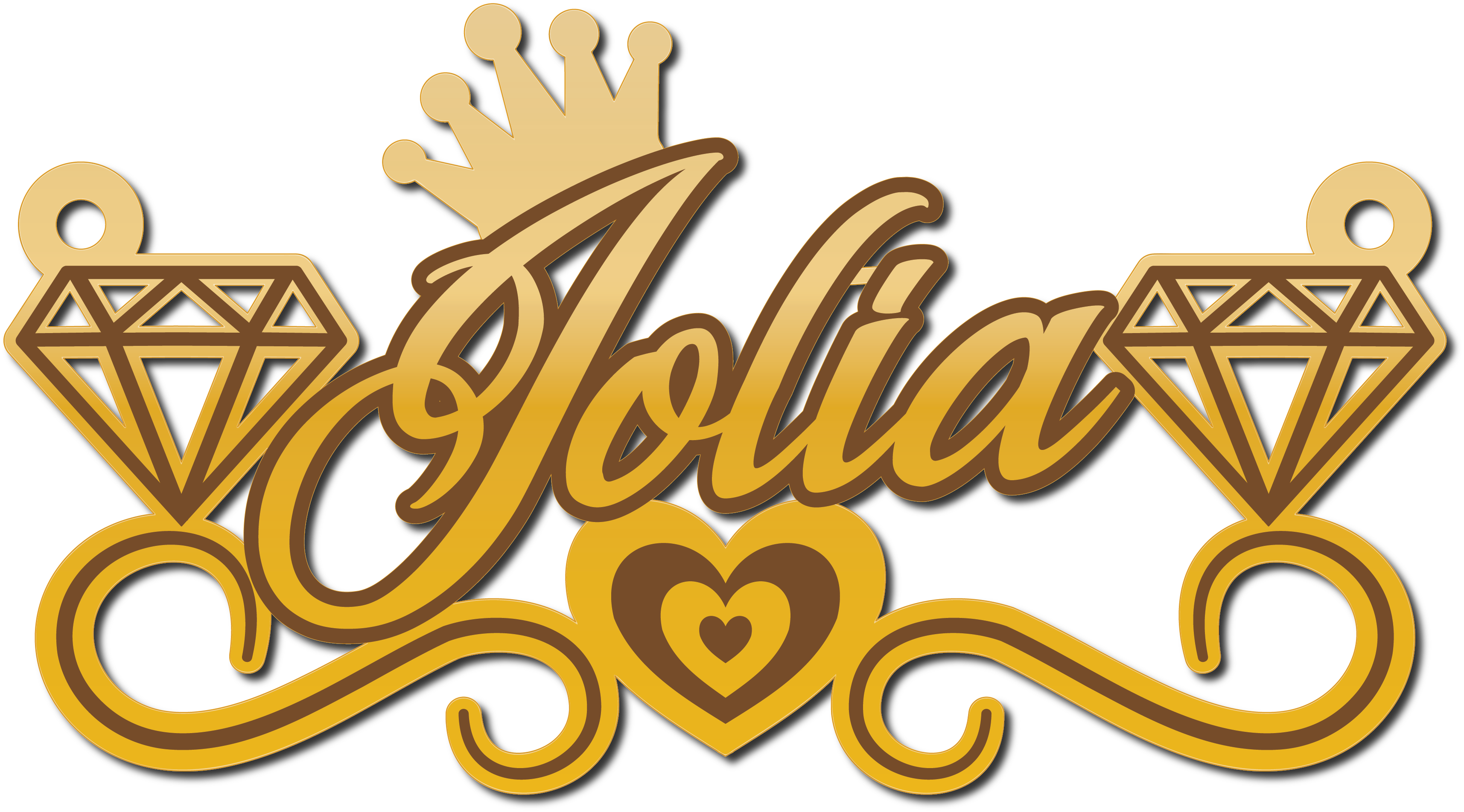 Jolia · تصميم خط عربي ومجوهرات ليزر · مسار مغلق للفايبر ليزر · Gold Name - اسمك ذهب