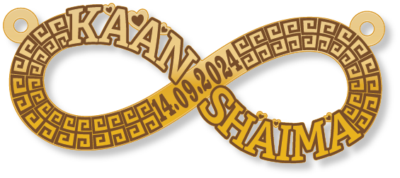KAAN SHAIMA · تصميم خط عربي ومجوهرات ليزر · مسار مغلق للفايبر ليزر · Gold Name - اسمك ذهب