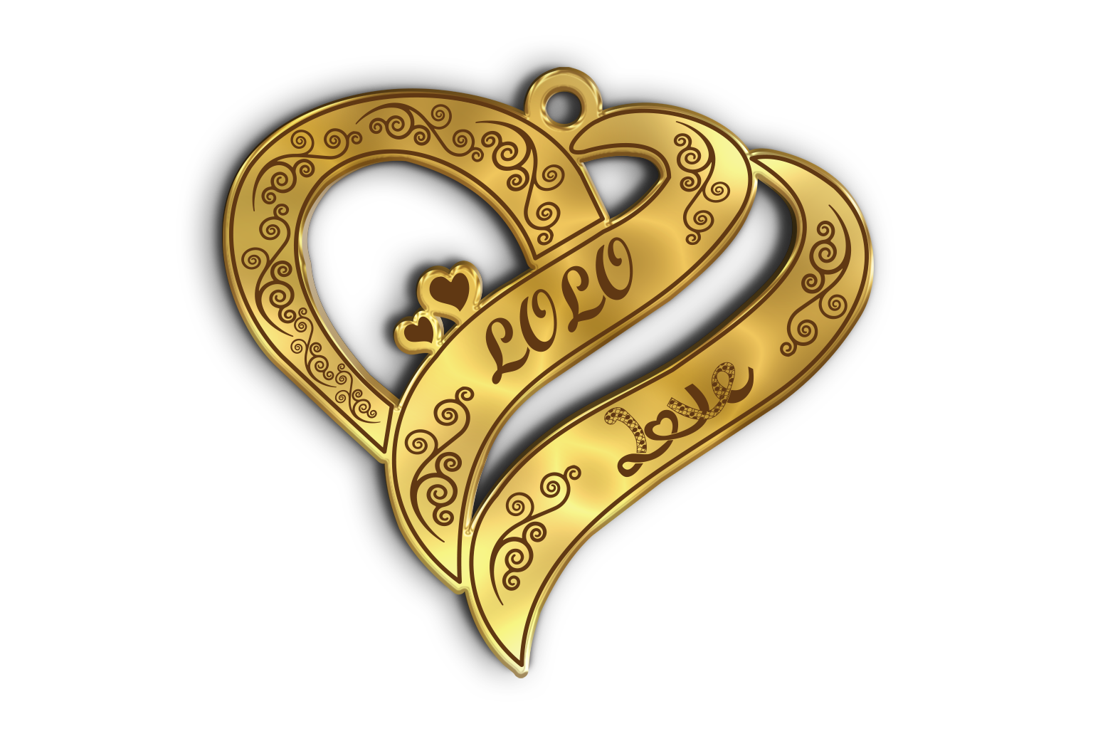 Lolo Love · تصميم خط عربي ومجوهرات ليزر · مسار مغلق للفايبر ليزر · Gold Name - اسمك ذهب