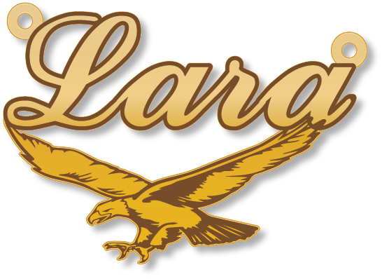 Lara لارا · تصميم خط عربي ومجوهرات ليزر · مسار مغلق للفايبر ليزر · Gold Name - اسمك ذهب