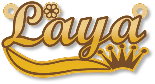 Laya · Arabic Calligraphy Laser Jewelry CAD · Closed Vector Path for Fiber Laser · Gold Name